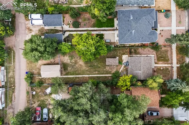 a view of a city with mountain