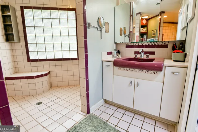 a bathroom with a shower