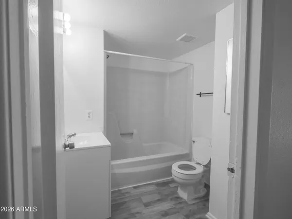 a bathroom with a toilet and a bathtub