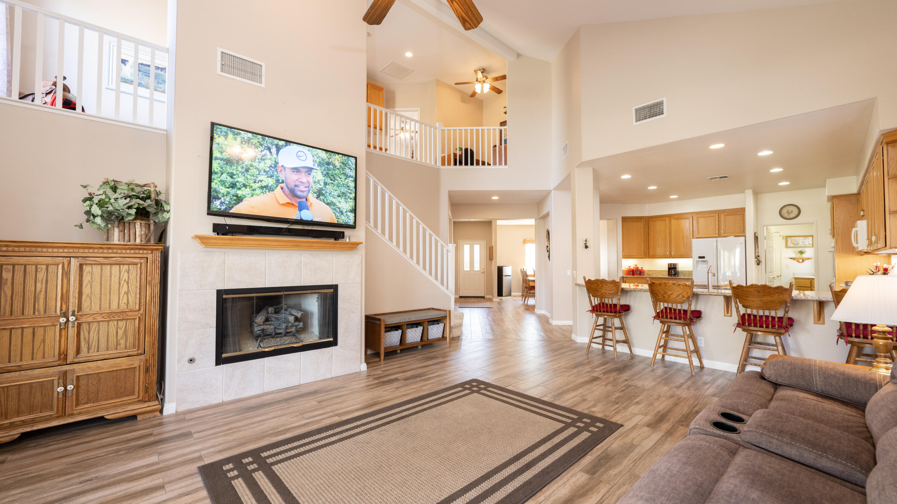 80432 Pebble Beach Drive Indio, CA 92201 - Photo 8 of 46 a living room with furniture a fireplace and a flat screen tv