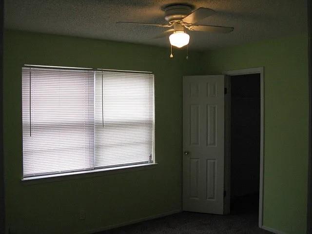 4004 Vicky Street Big Spring, TX 79720 - Photo 10 of 13 Interior room featuring light green walls, a white multi-panel door, and a textured dark gray carpet