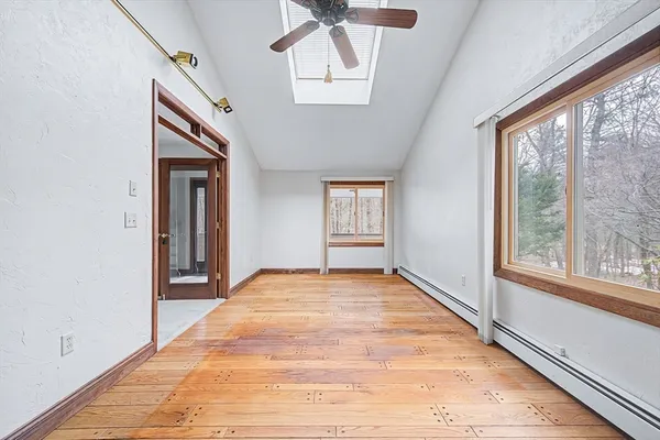 a view of a hallway view with staircase