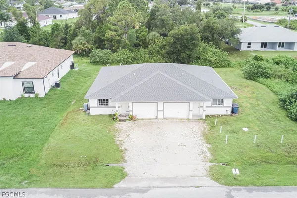 an aerial view of a house