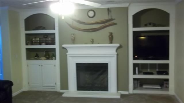 921 Old Shannon Road Lebanon, TN 37090 - Photo 2 of 11 Living room with fireplace and built in bookcases.