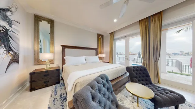 a front view of a building from a window