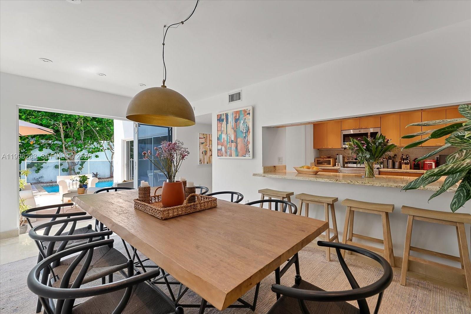 2721 Southwest 22nd Avenue, Unit A Miami, FL 33133 - Photo 13 of 36 a dining room with furniture and a floor to ceiling window