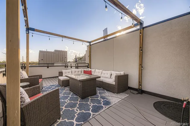 a outdoor space with furniture