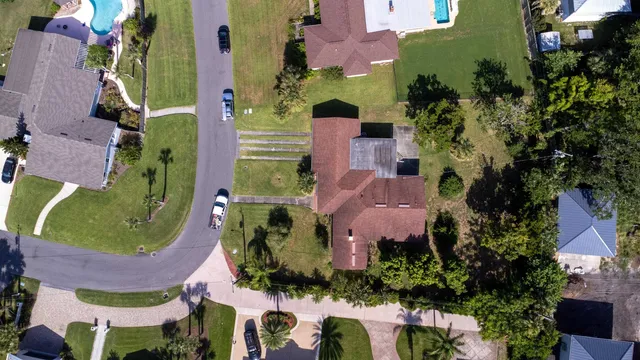 a house view with a garden space