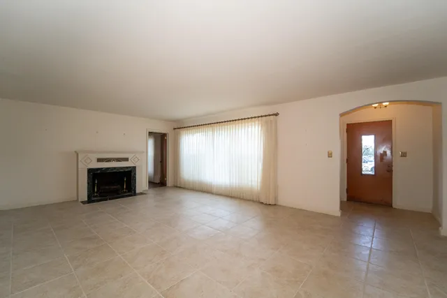 a view of a livingroom with a fireplace