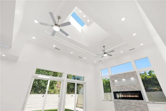 a large kitchen with stainless steel appliances lots of counter top space