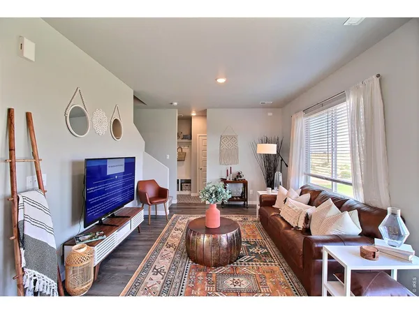 a living room with furniture