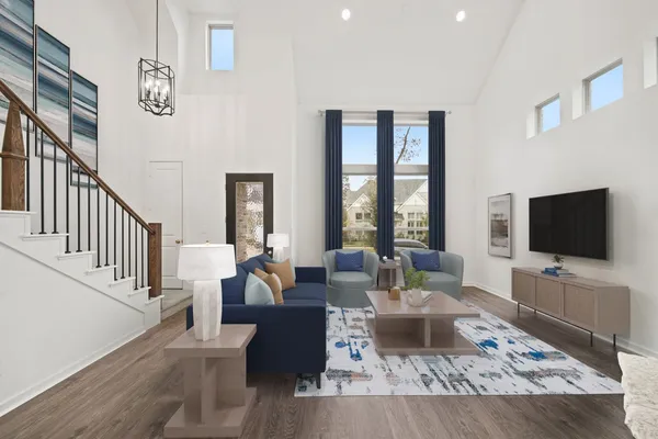 a view of a kitchen with wooden floor and a sink