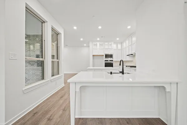 an empty room with an entryway