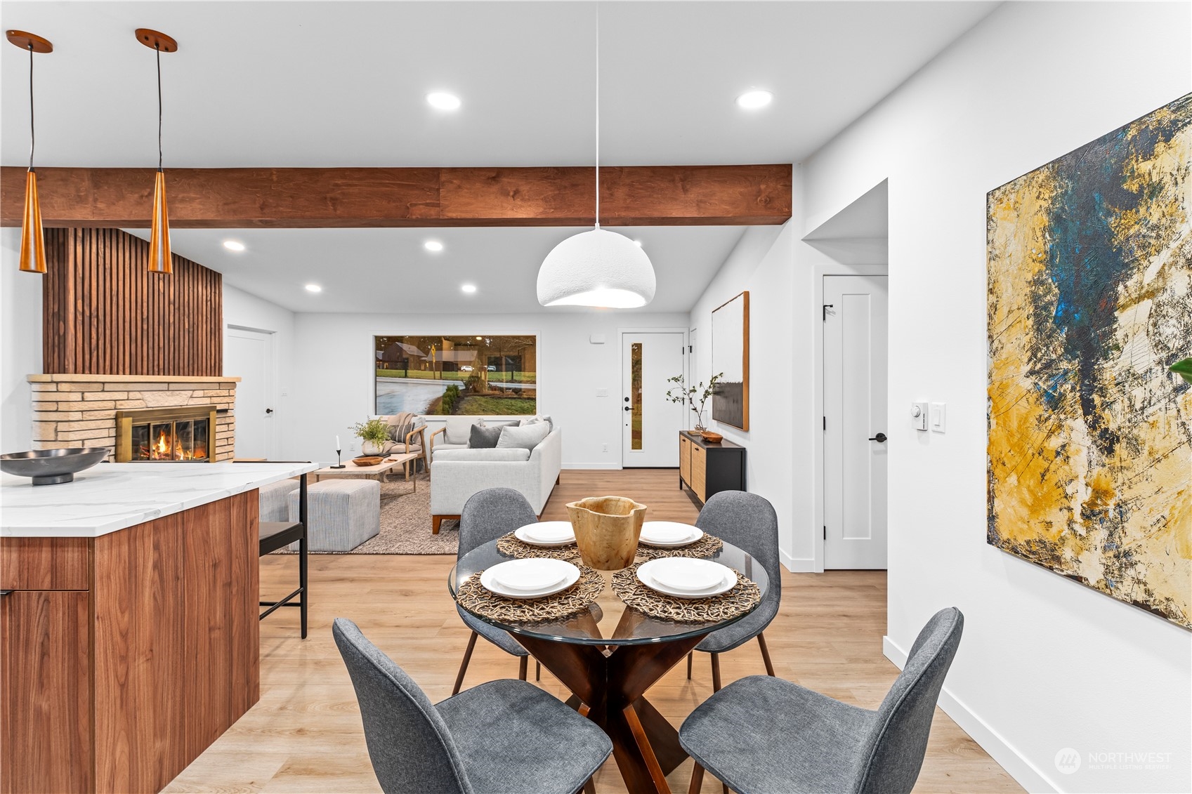 23033 192nd Avenue Southeast Renton, WA 98058 - Photo 15 of 40 a living room with furniture a window and kitchen view