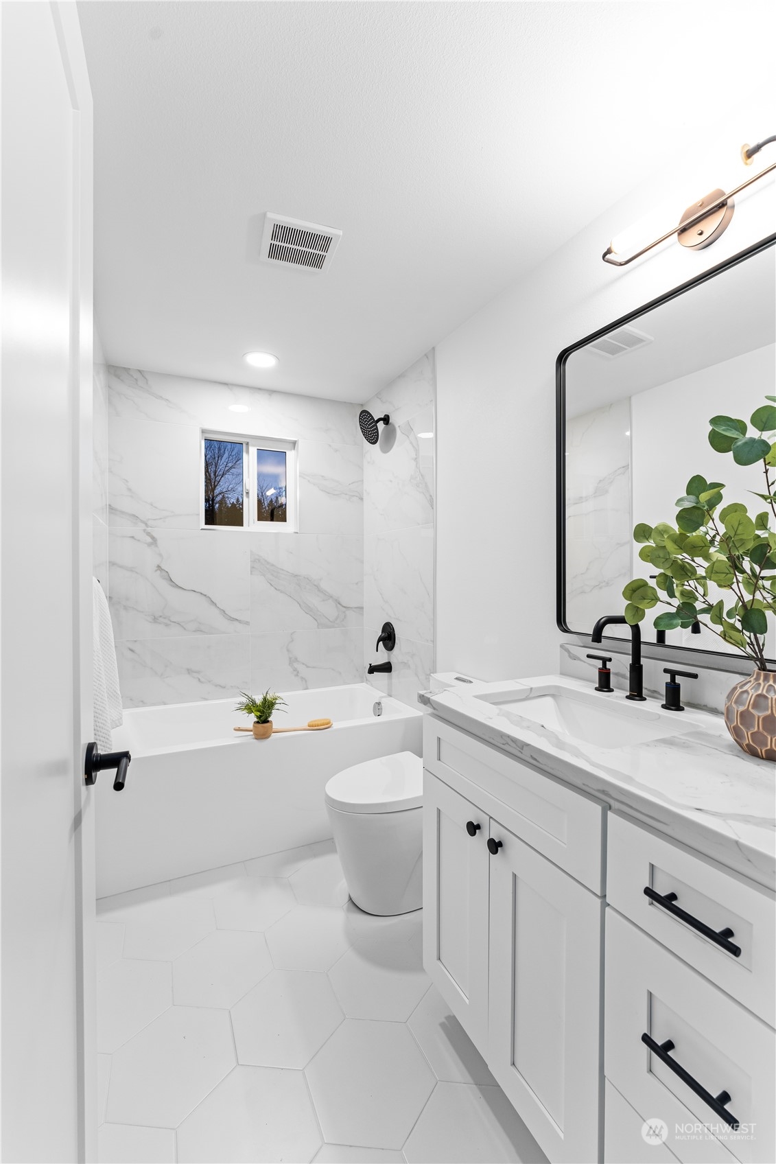23033 192nd Avenue Southeast Renton, WA 98058 - Photo 26 of 40 a bathroom with a double vanity sink toilet mirror and bathtub