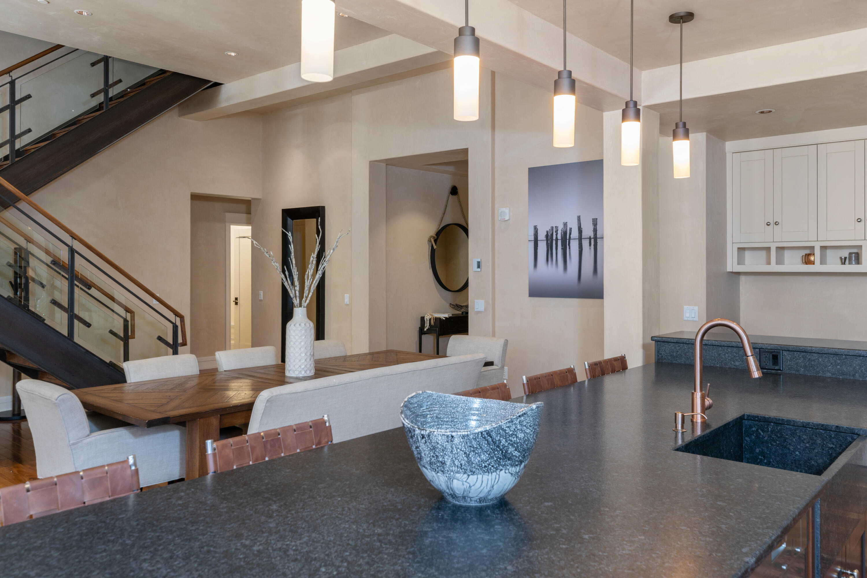 398 South Davis Street, Unit C302 Telluride, CO 81435 - Photo 11 of 14 a living room with furniture and a chandelier