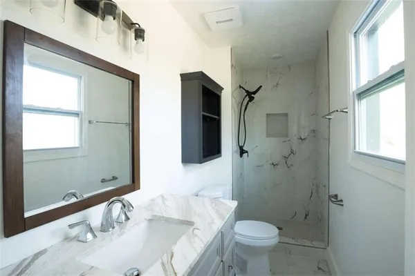 a bathroom with a shower