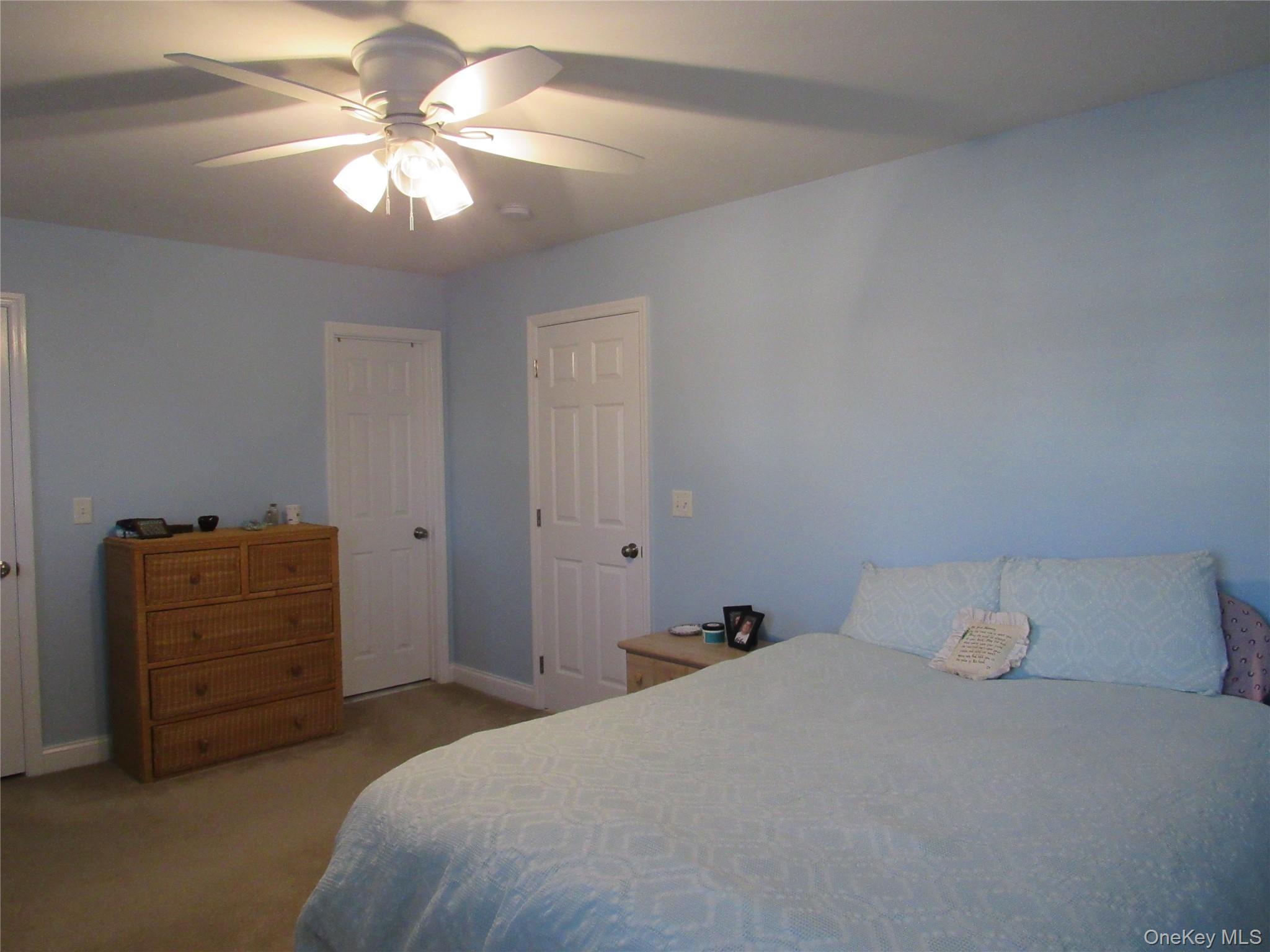 50 Strawberry Commons Riverhead, NY 11901 - Photo 22 of 33 a bedroom with a bed and a chandelier