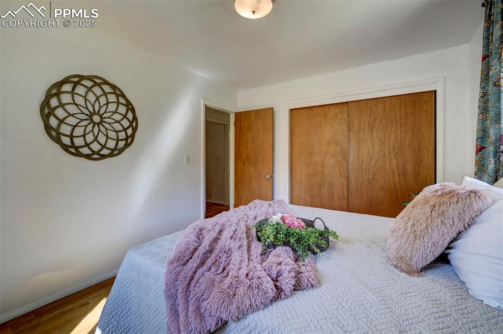 4665 Fox Road Cascade, CO 80809 - Photo 32 of 50 a bedroom with a bed and a painting on the wall