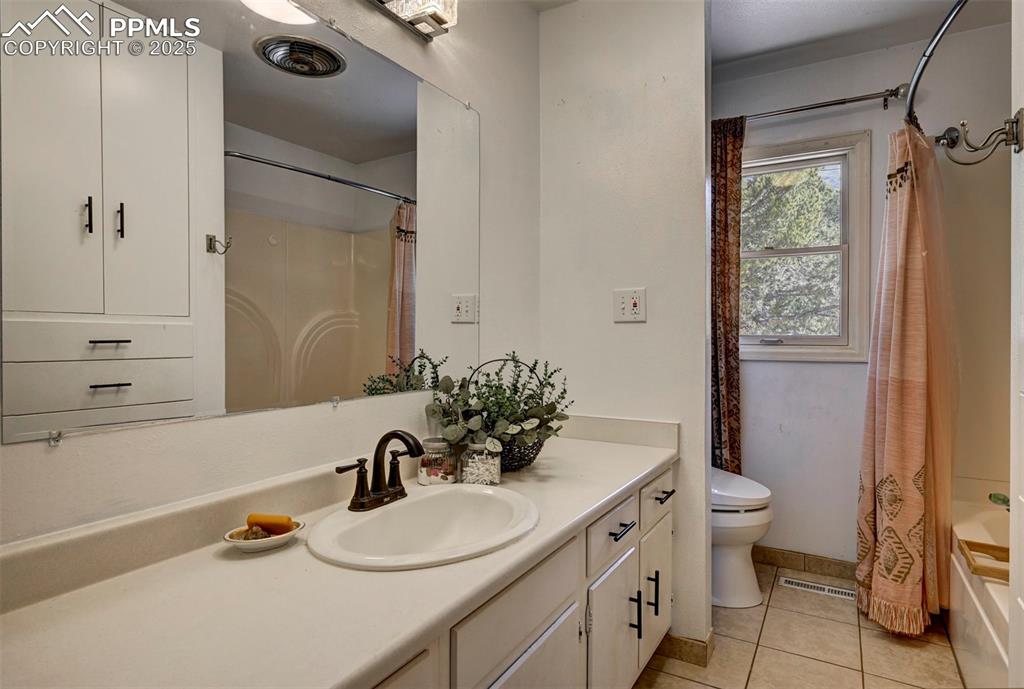 4665 Fox Road Cascade, CO 80809 - Photo 33 of 50 a bathroom with a sink a toilet and a mirror