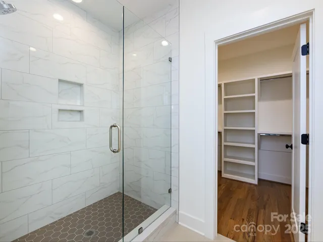 a bathroom with a shower