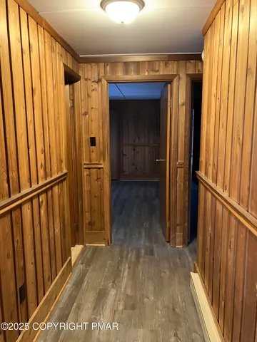 a view of wooden door