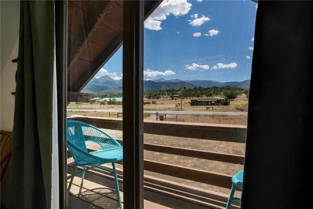 a view of a glass door