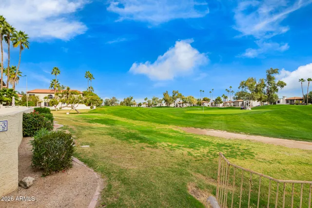 a view of yard with seating space