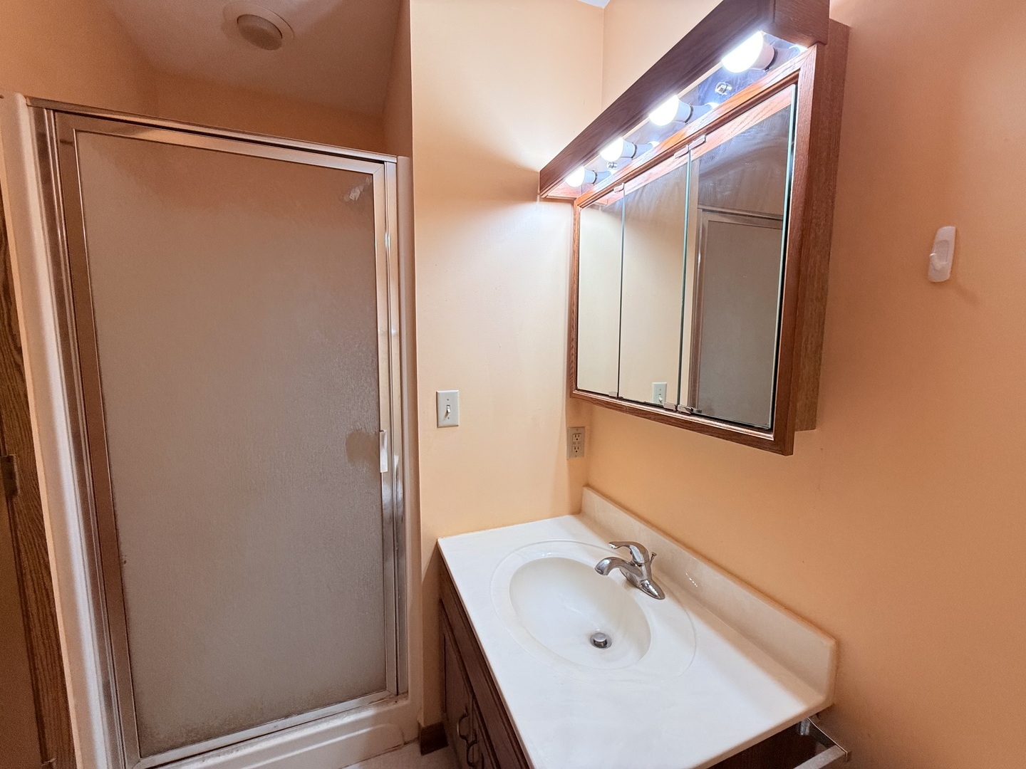 101 East 10th Street Gridley, IL 61744 - Photo 16 of 17 a bathroom with a sink and mirror