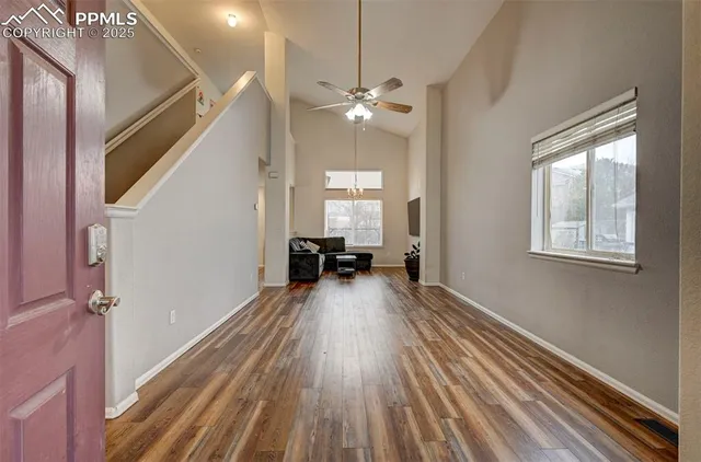 a view of a house with wooden floor