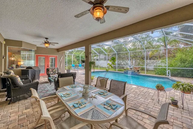 a outdoor space with furniture