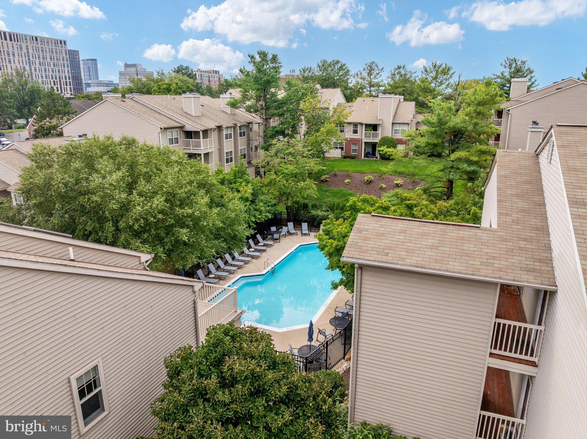 1706 A Ascot Way Reston, VA 20190 - Photo 17 of 23 Aerial view of building near community pool