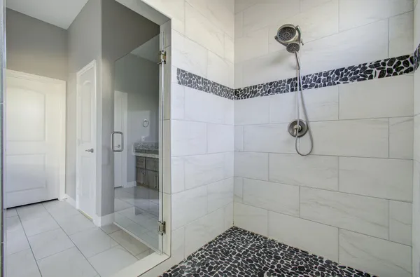 a bathroom with a shower