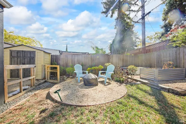 a view of a chairs and tables in the patio