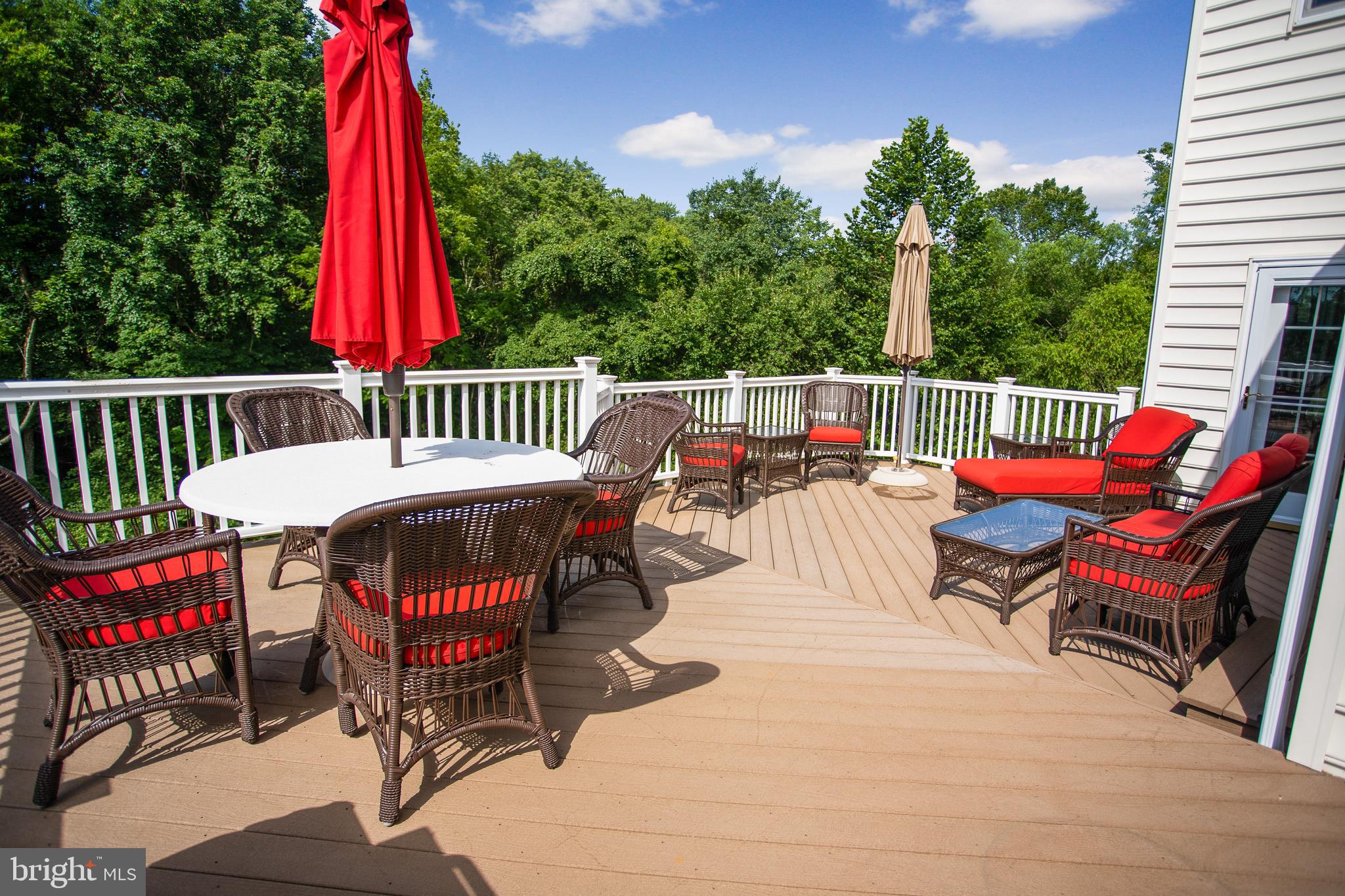 18 Baker Way Pennington, NJ 08534 - Photo 15 of 36 Tiered Deck Overlooking Wooded Yard