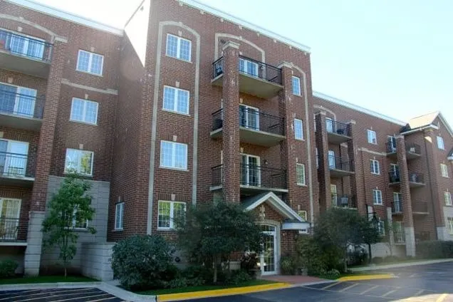 a front view of a multi story building