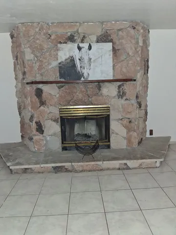closeup of a fireplace