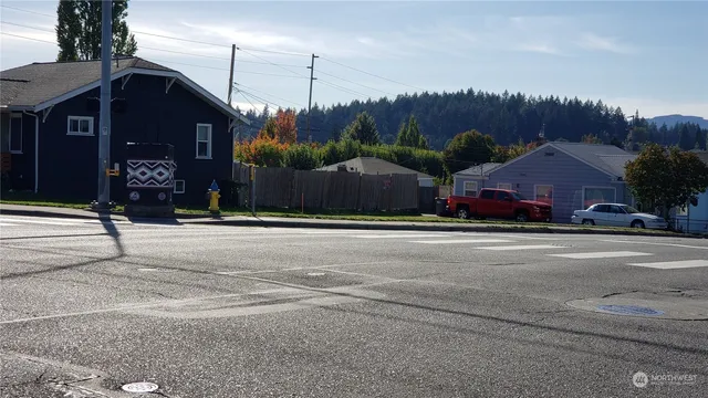 a street view with a house