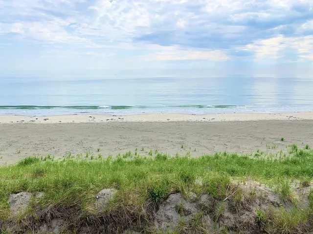a view of an ocean and beach