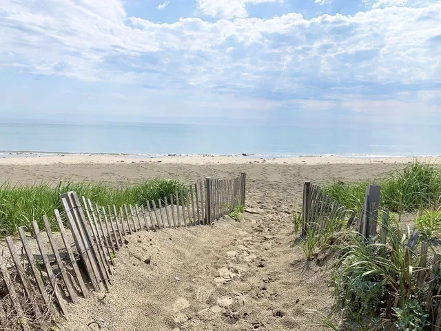 a view of a pathway with a yard