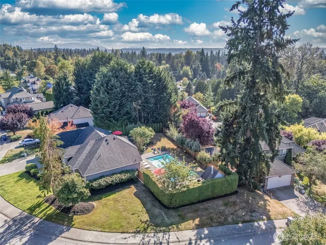 an aerial view of a house