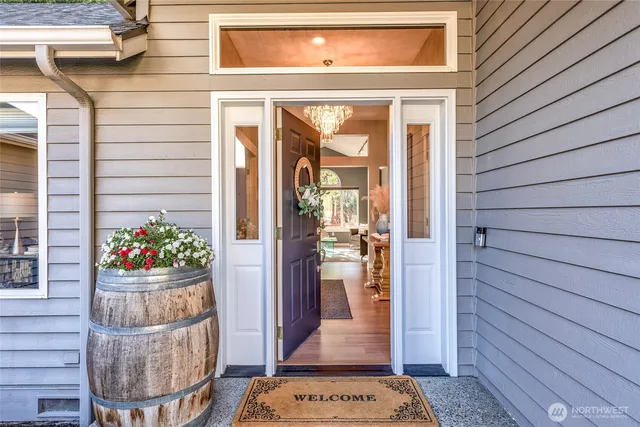 a view of a entryway door front of house