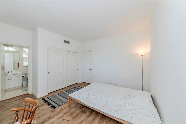 a view of a hallway with windows