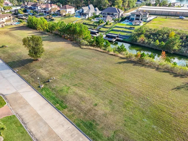 a view of a lake with a houses
