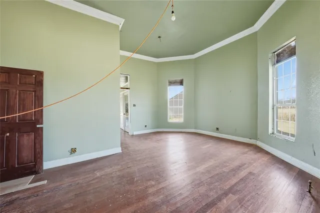 a storage room with a window