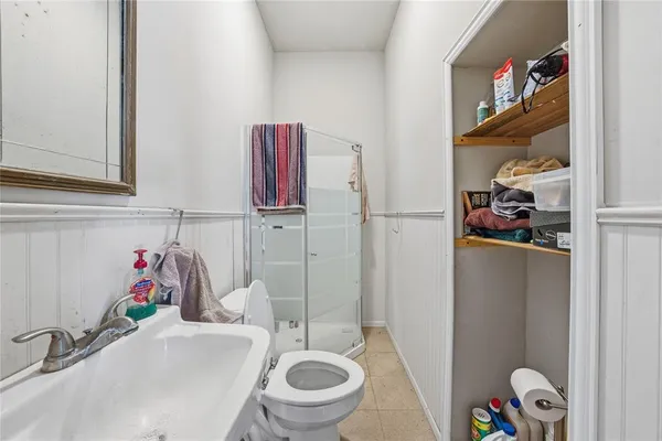 a view of a storage room with washer and dryer
