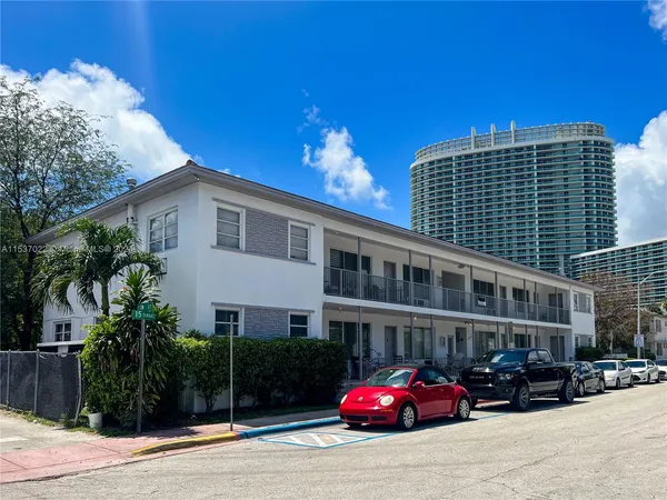 a car parked in front of a building