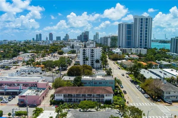 a view of a city with tall buildings