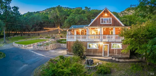 an aerial view of a house