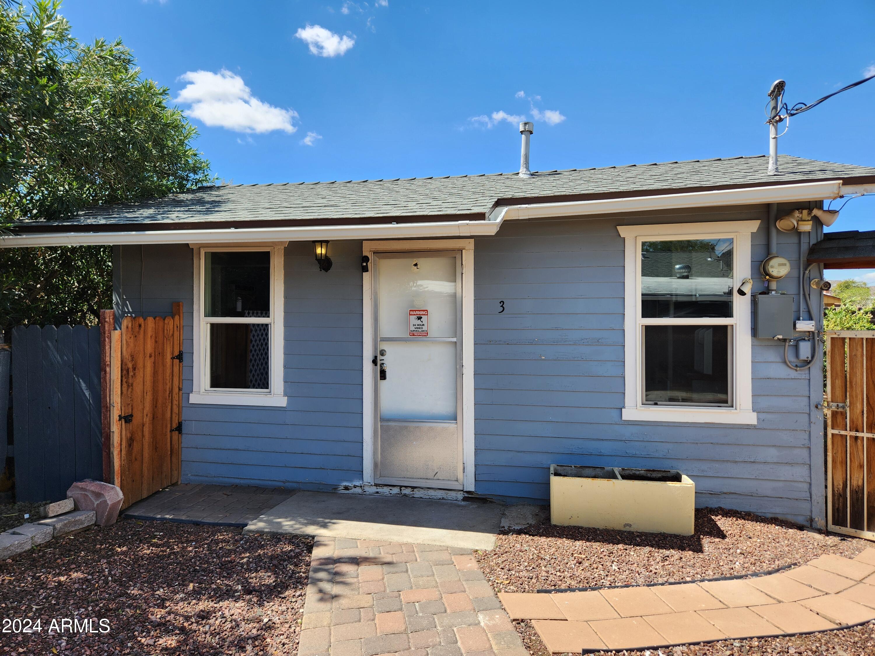 a front view of a house